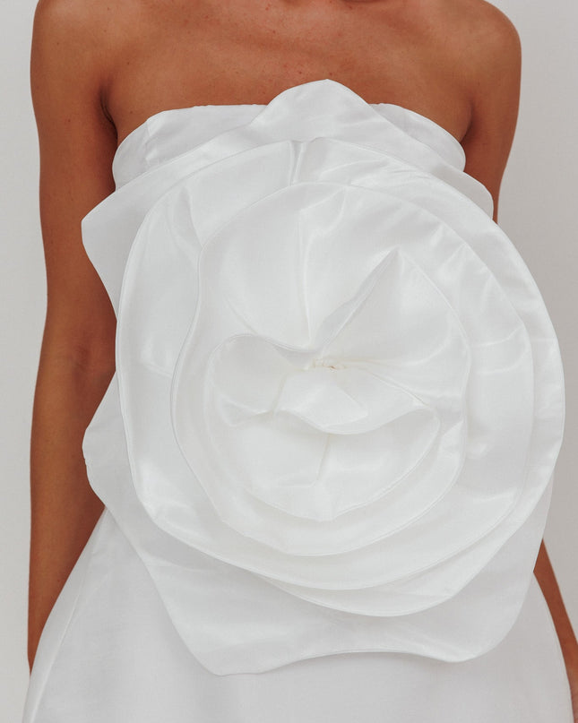 White Rose Feature Strapless Top