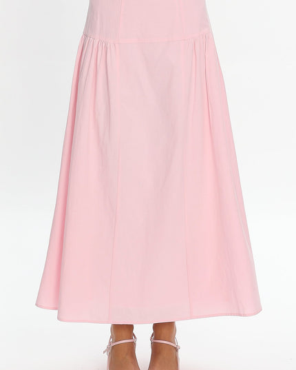Pink Tiered Maxi Skirt