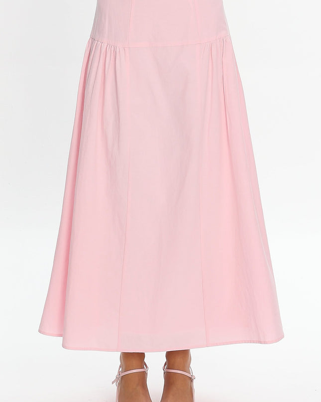 Pink Tiered Maxi Skirt