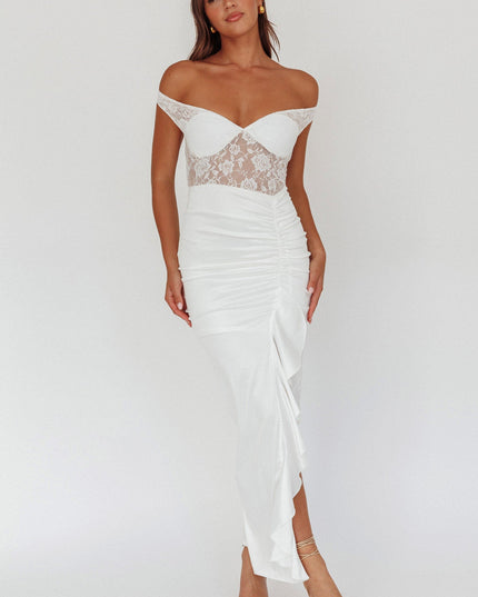 White Lace Bodice Maxi Dress