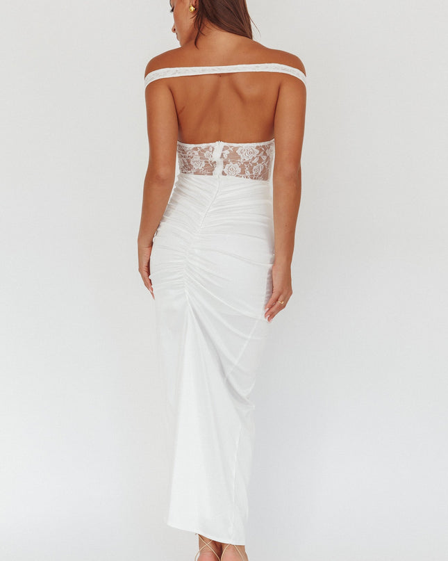 White Lace Bodice Maxi Dress