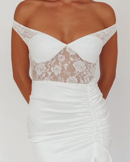 White Lace Bodice Maxi Dress