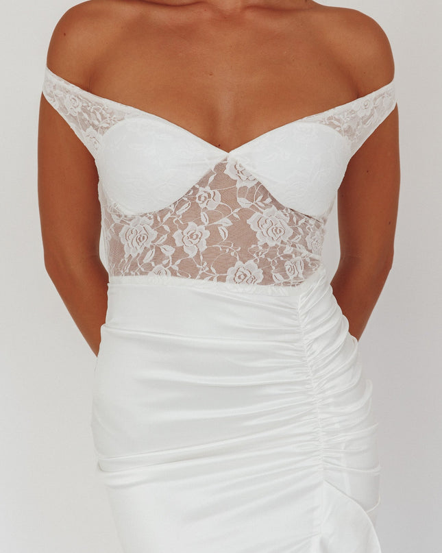 White Lace Bodice Maxi Dress