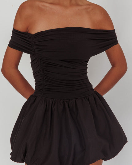 Black Off-Shoulder Mini Dress