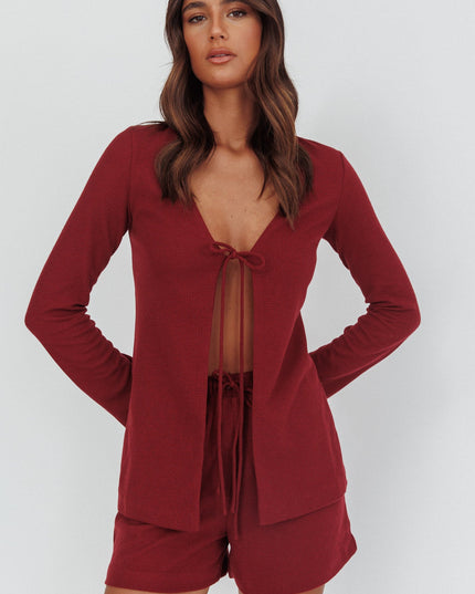 Burgundy Ryder Drawstring Shorts