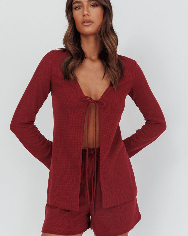 Burgundy Ryder Drawstring Shorts