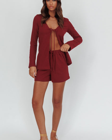 Burgundy Ryder Drawstring Shorts