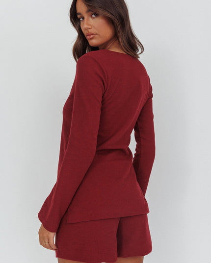 Burgundy Ryder Drawstring Shorts