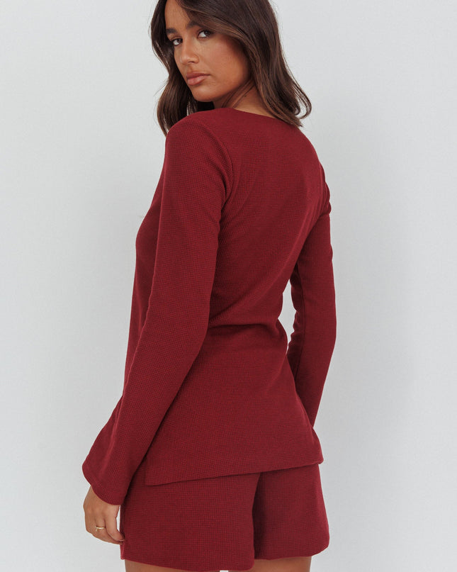 Burgundy Ryder Drawstring Shorts