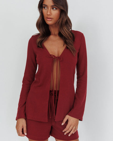 Burgundy Ryder Drawstring Shorts