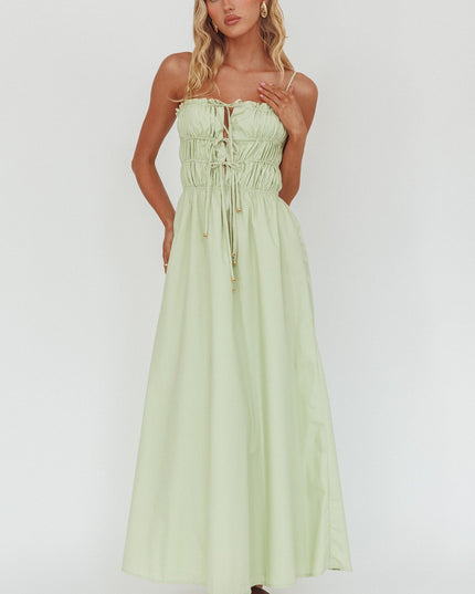 Sage Tied Bodice Maxi Dress