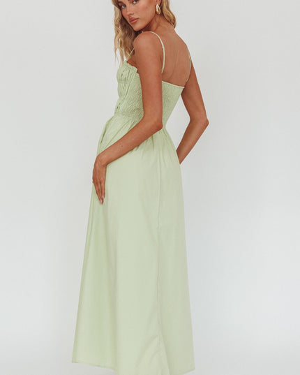 Sage Tied Bodice Maxi Dress