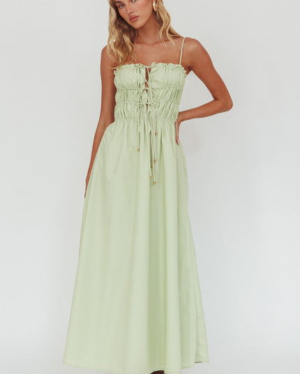Sage Tied Bodice Maxi Dress