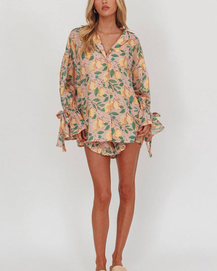 Lemon Tied Cuff Top