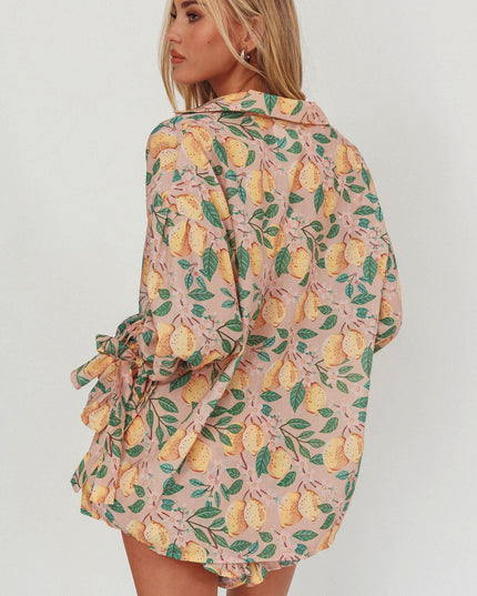 Lemon Tied Cuff Top