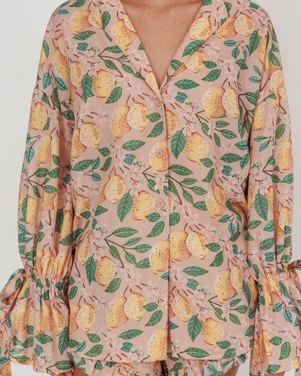 Lemon Tied Cuff Top