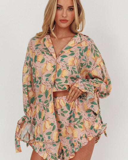 Lemon Tied Cuff Top