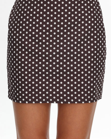 Chocolate Mini Skirt Polka Dot