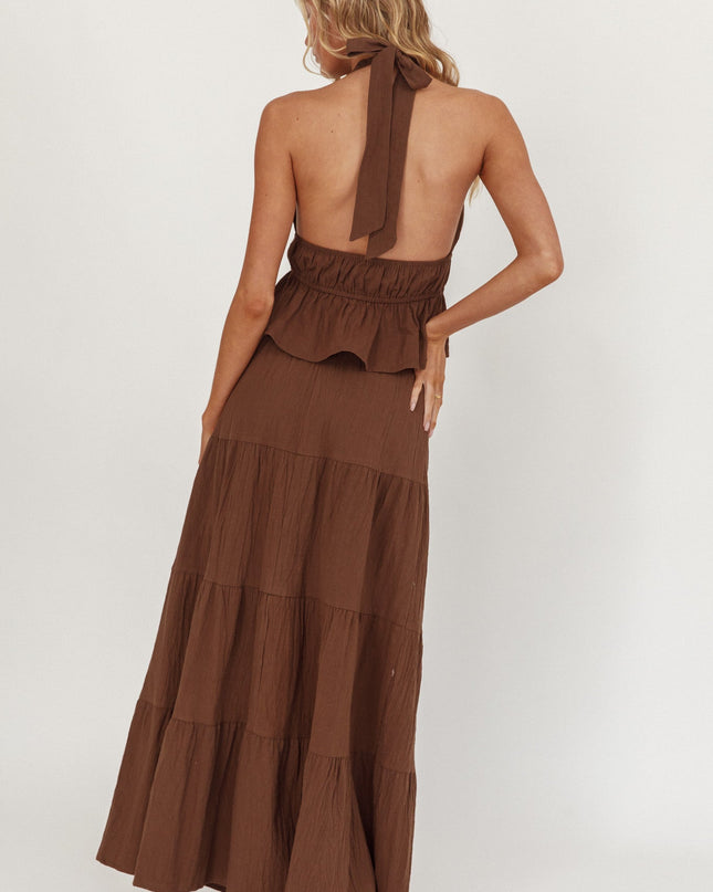 Cocoa Moons Tie Waist Maxi Skirt