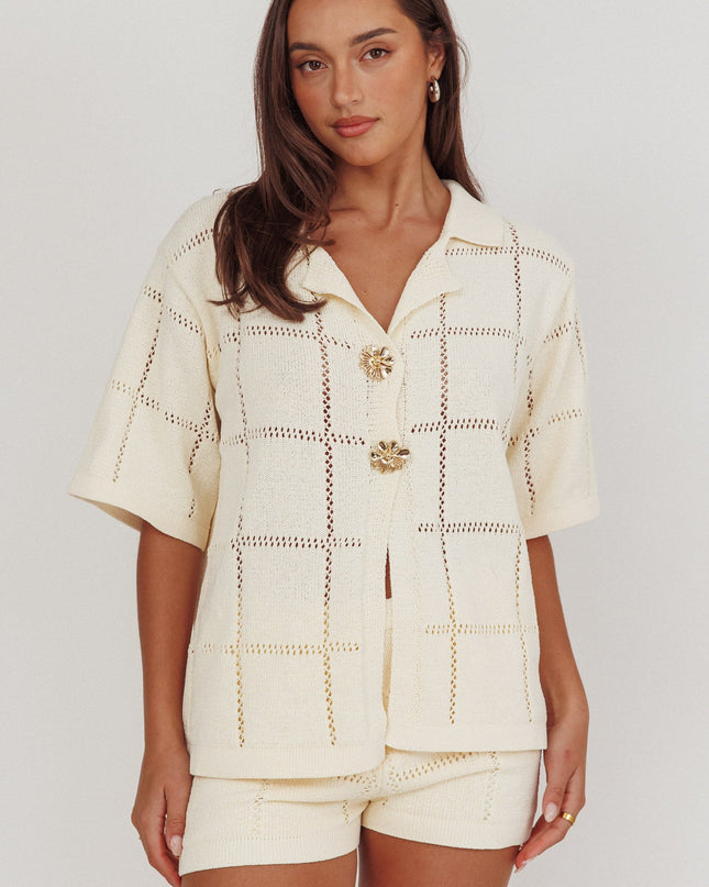 Cream Sailor Knit Shorts