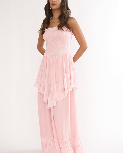 Blush Smocked Layered Maxi Dress