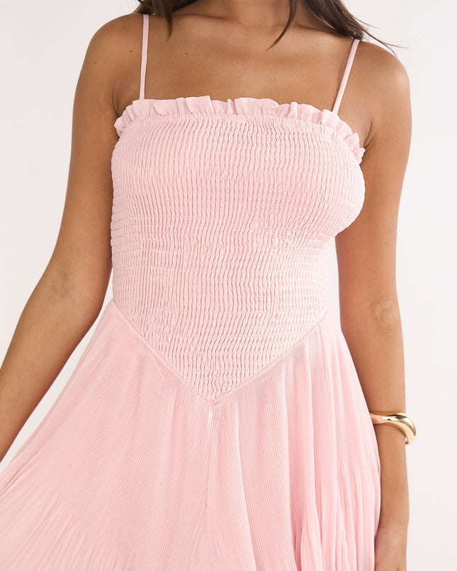 Blush Smocked Layered Maxi Dress