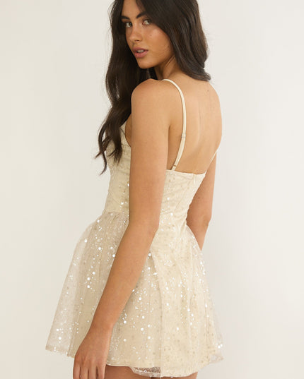 Oyster Cami Strap Sequin Mini Dress
