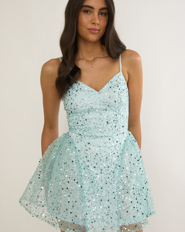Sage Cami Strap Sequin Mini Dress
