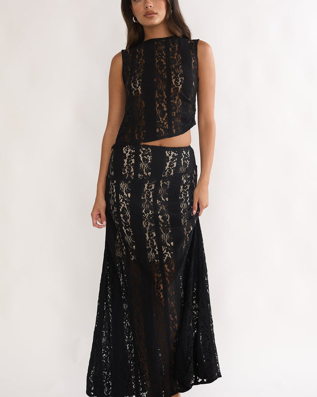Black Maxi Skirt Lace