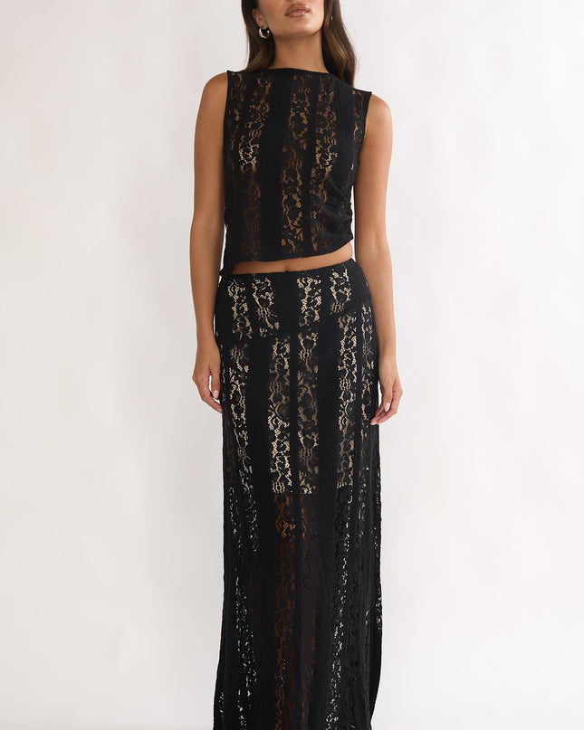Black Maxi Skirt Lace