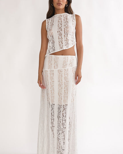 White Maxi Skirt Lace