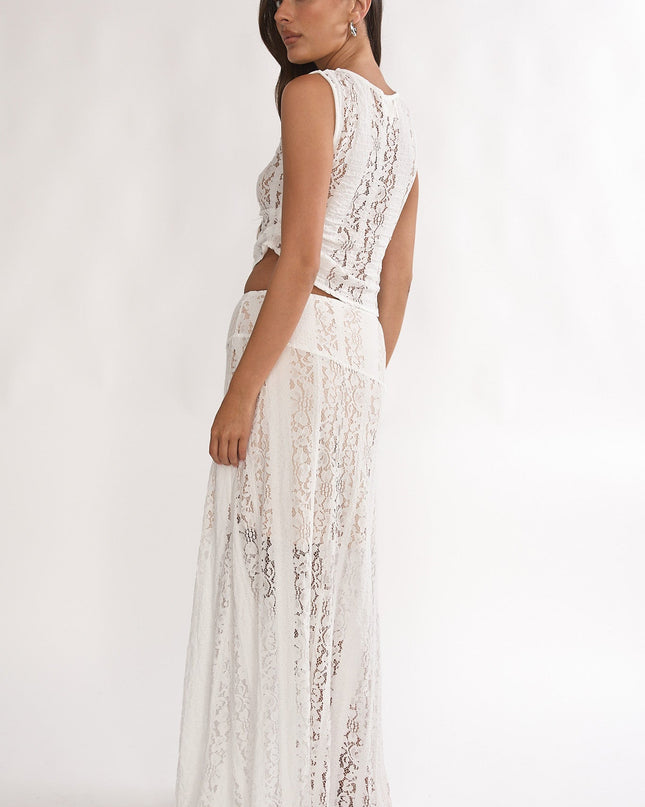 White Maxi Skirt Lace