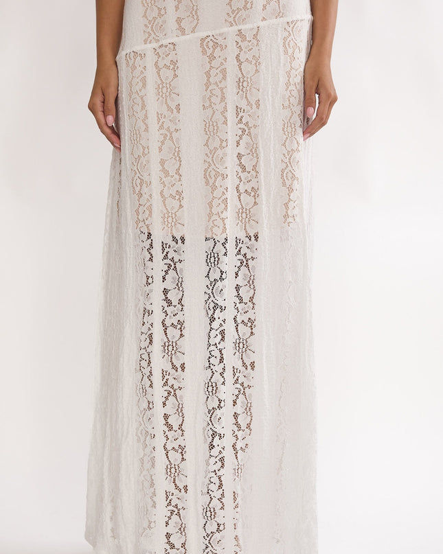 White Maxi Skirt Lace