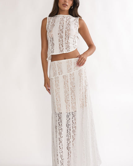 White Maxi Skirt Lace