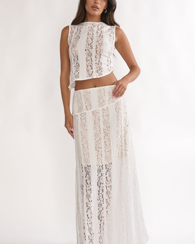 White Maxi Skirt Lace