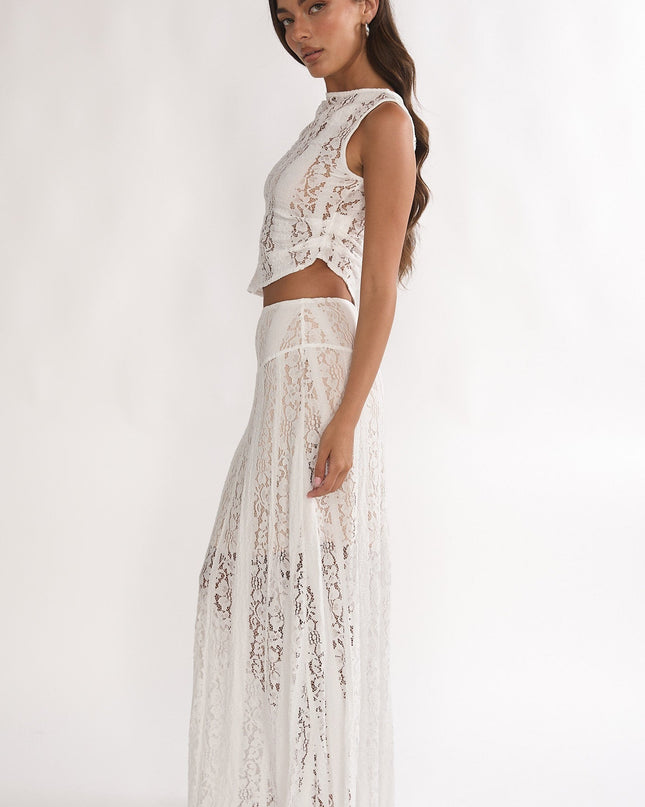 White Maxi Skirt Lace