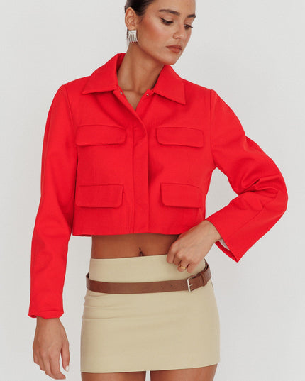 Red Cinder Crop Jacket
