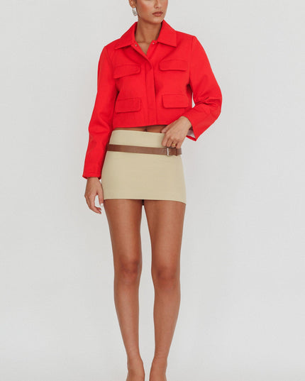 Red Cinder Crop Jacket