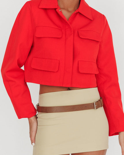 Red Cinder Crop Jacket