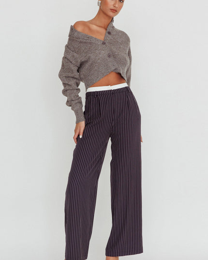 Grey Drop Shoulder Crop Cardigan