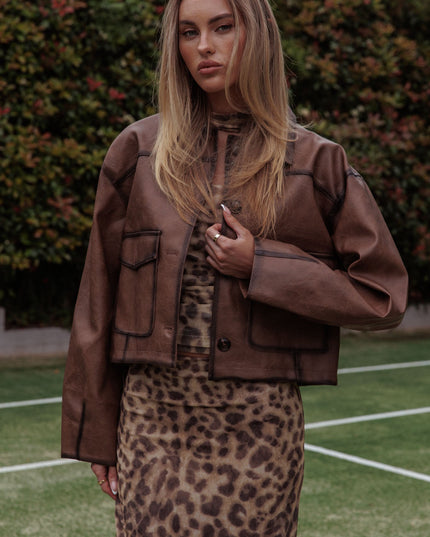 Brown Front Pocket Jacket