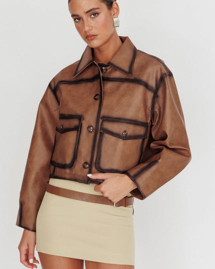 Brown Front Pocket Jacket