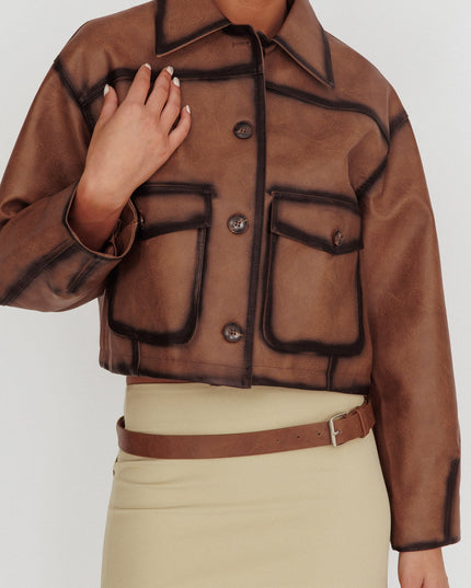 Brown Front Pocket Jacket