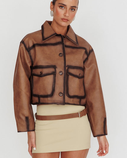Brown Front Pocket Jacket