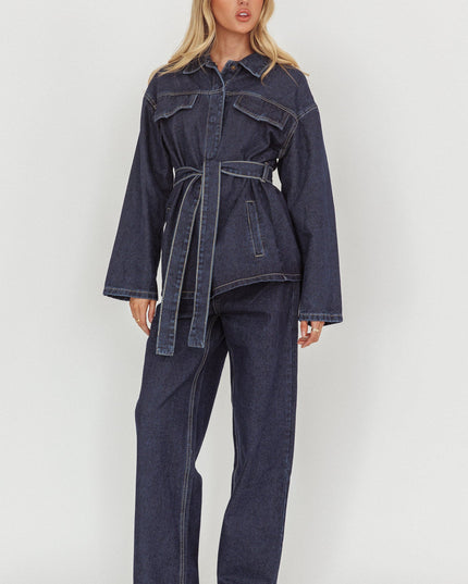 Denim Blue Straight Leg Pants