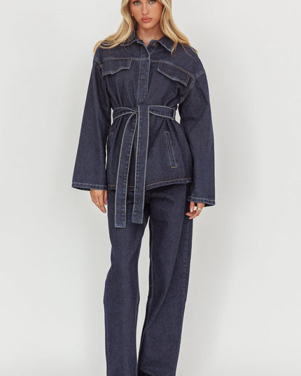 Denim Blue Straight Leg Pants