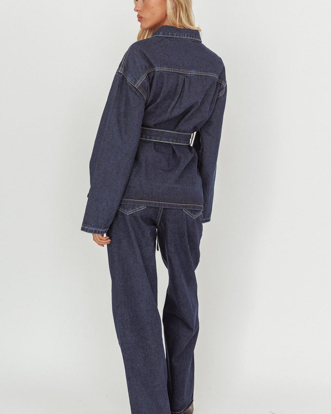Denim Blue Straight Leg Pants