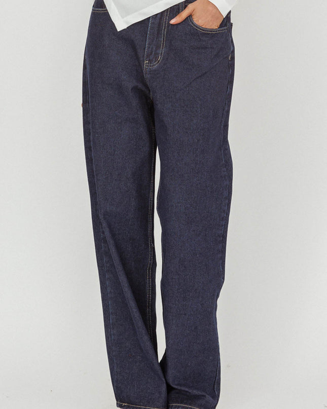 Denim Blue Straight Leg Pants