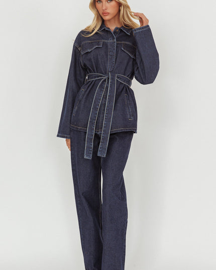 Denim Blue Straight Leg Pants