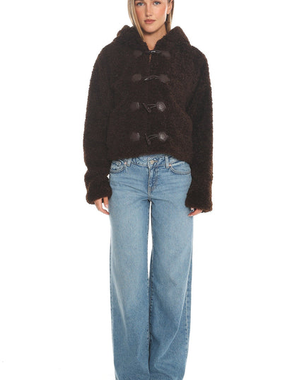 Brown Hooded Toggle Jacket